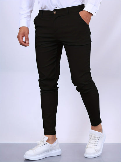 Chino-Hosen | Slim Fit | Business Casual | Skinny Chinos | Herrenhosen-Reines Schwarz-XS-Chaps Herrenmode