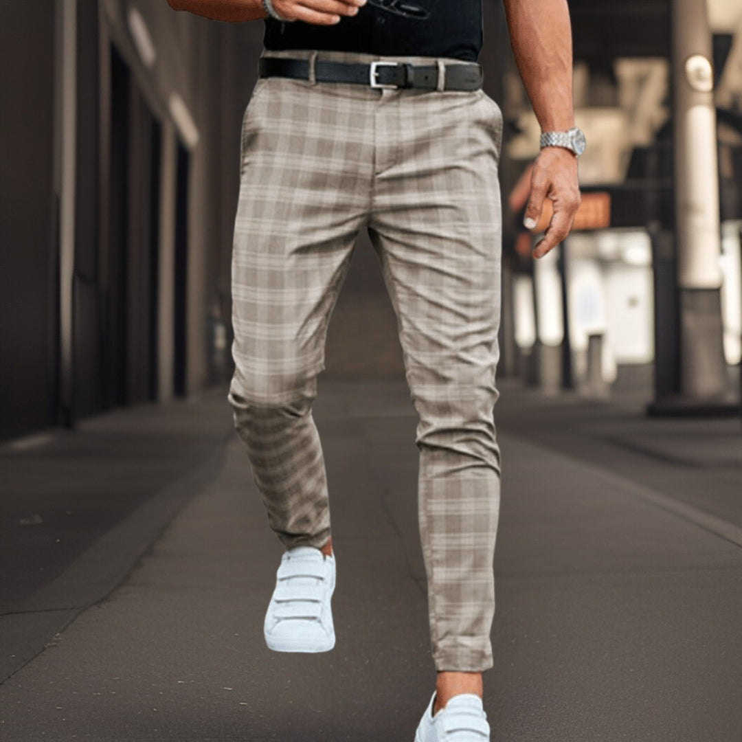 Herren Chinos Stretch kariert - Eveloria