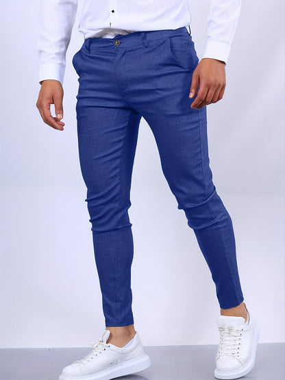 Chinos | Schmal geschnitten | Stretch | Chino-Hosen | Schmale Chinos für Männer-Blau-XS-Chaps Herrenmode