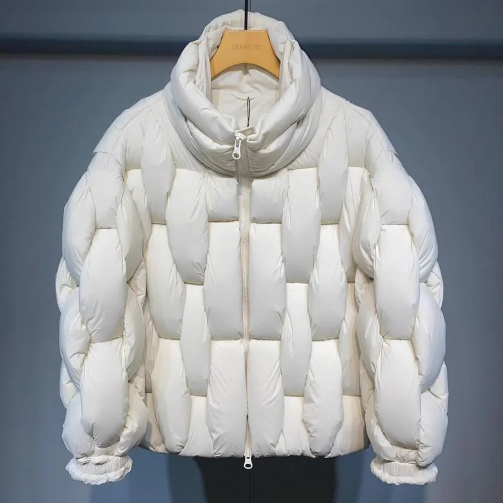 Herren Winterjacke Stehkragen Reißverschluss Gepolstert