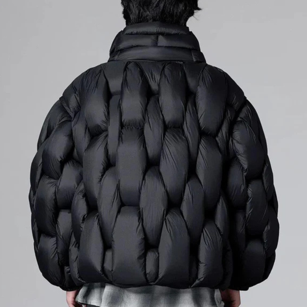 Herren Winterjacke Stehkragen Reißverschluss Gepolstert