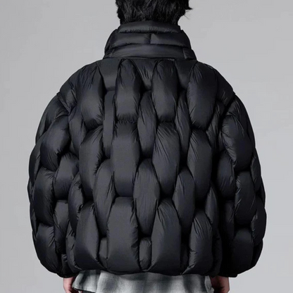Herren Winterjacke Stehkragen Reißverschluss Gepolstert