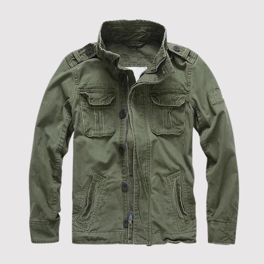 Herren Cargojacke Reißverschluss Mehrere Taschen Robust Schwarz - Eveloria