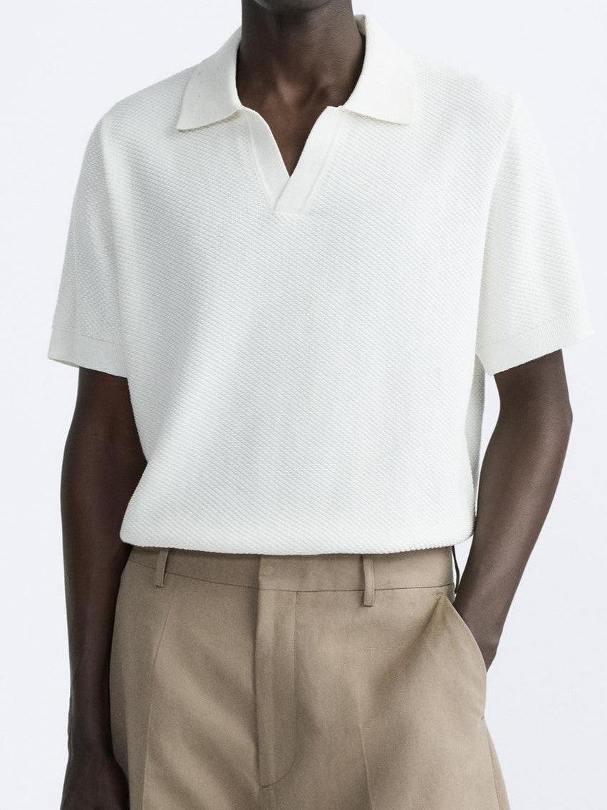 Klassisches Herren Poloshirt Weiß Baumwolle