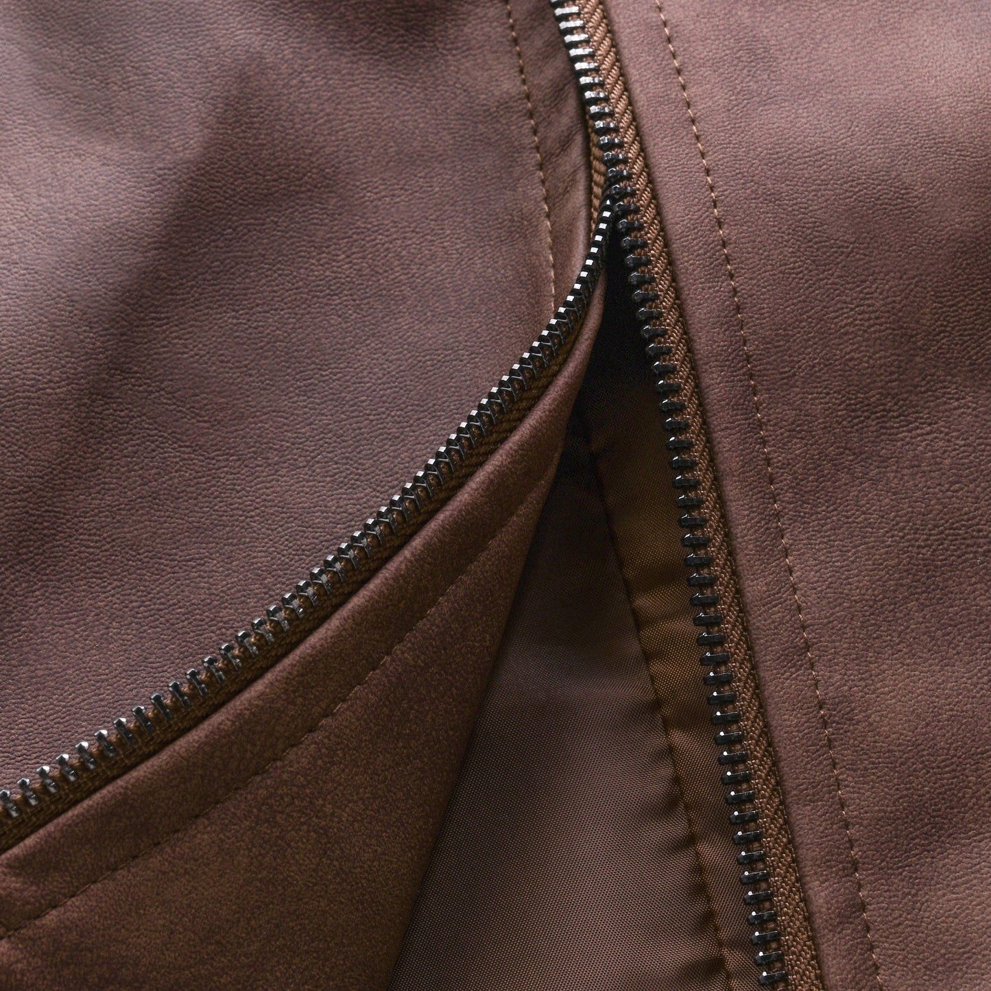 Herren Lederjacke im Vintage-Stil Kunstleder Reverskragen