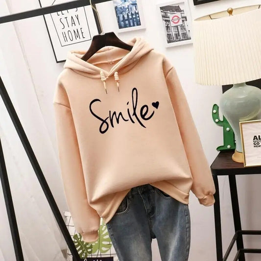Eveloria Damen Hoodie Smile-Love Baumwolle Grau - Eveloria