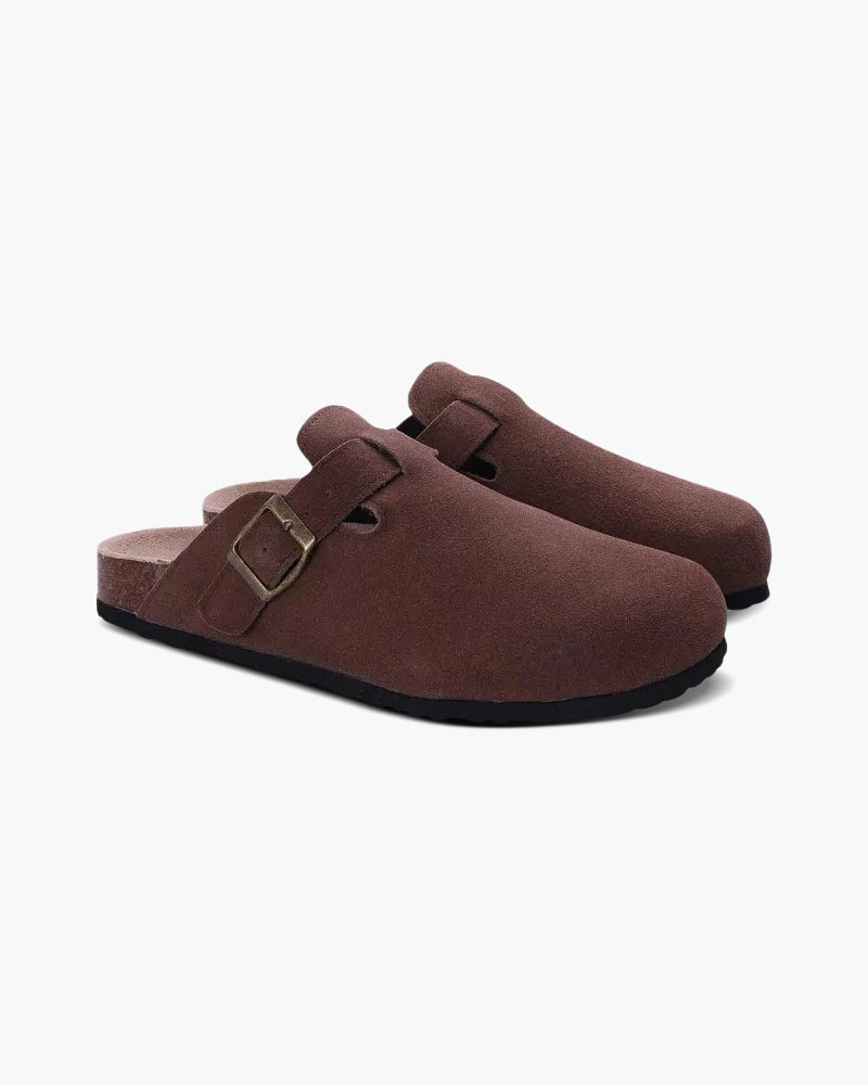Clogs - Bequeme Herren Clogs aus Wildleder-Bordeaux-38-Chaps Herrenmode