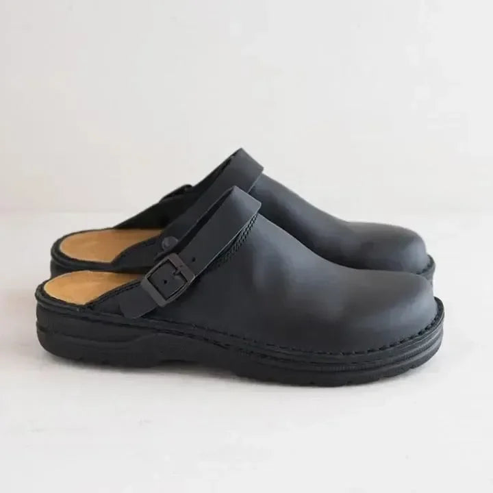 Clogs – Orthopädische Slipper für Männer mit Plateau und Fersenriemen-Schwarz-38-Chaps Herrenmode