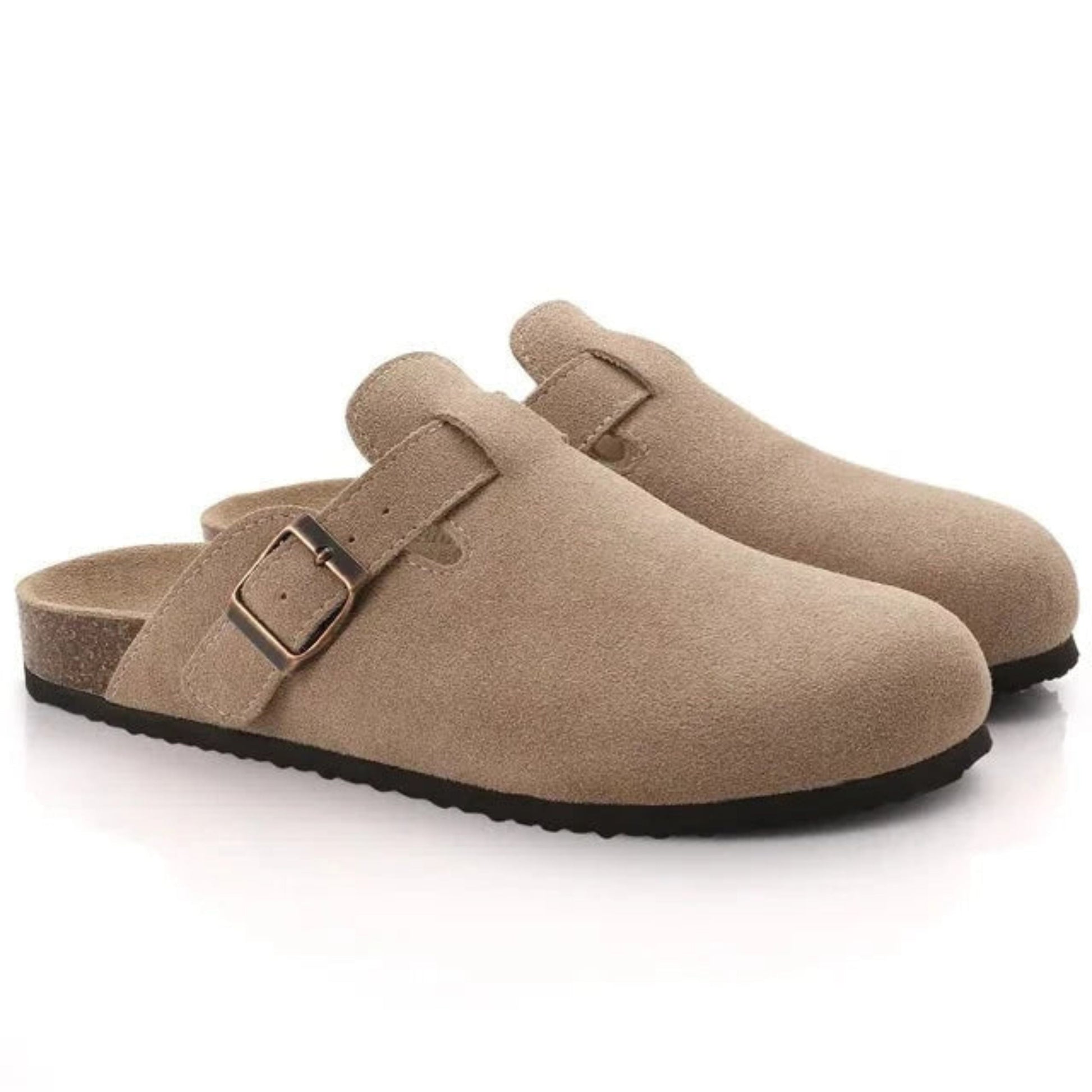 Herren Orthopädische Schuhe Wildleder Clogs Schwarz - Eveloria