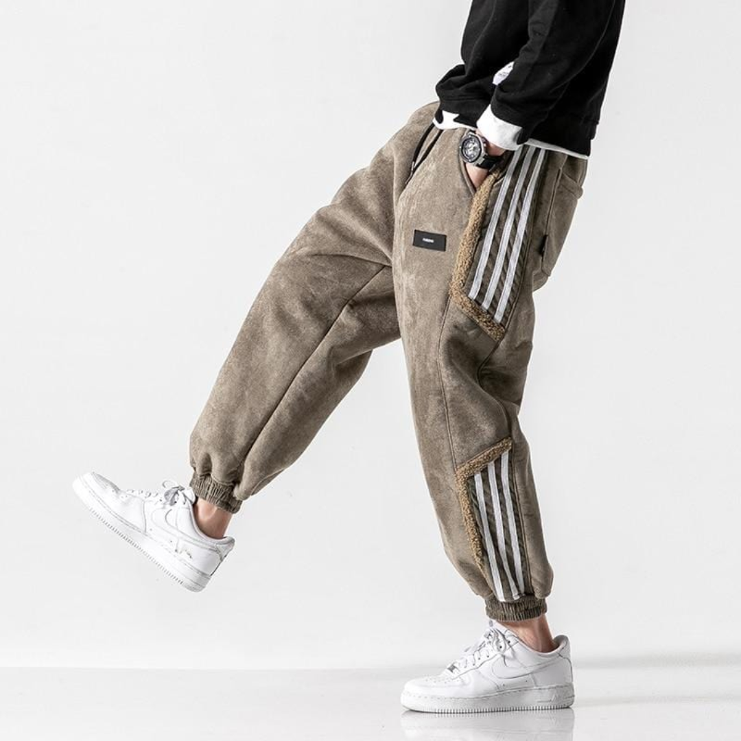 Herren Joggerhose Streifen Bequem