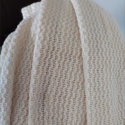Damen Cardigan Grob Gestrickt Weit Offen Beige