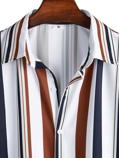 Co-Ord Set - Gestreiftes Kurzarmhemd und Shorts für Herren im Set für den Sommer-Chaps Herrenmode
