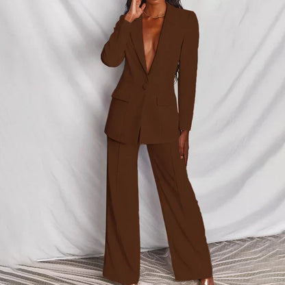 Eveloria Damen Zweiteiler Blazer und Hose