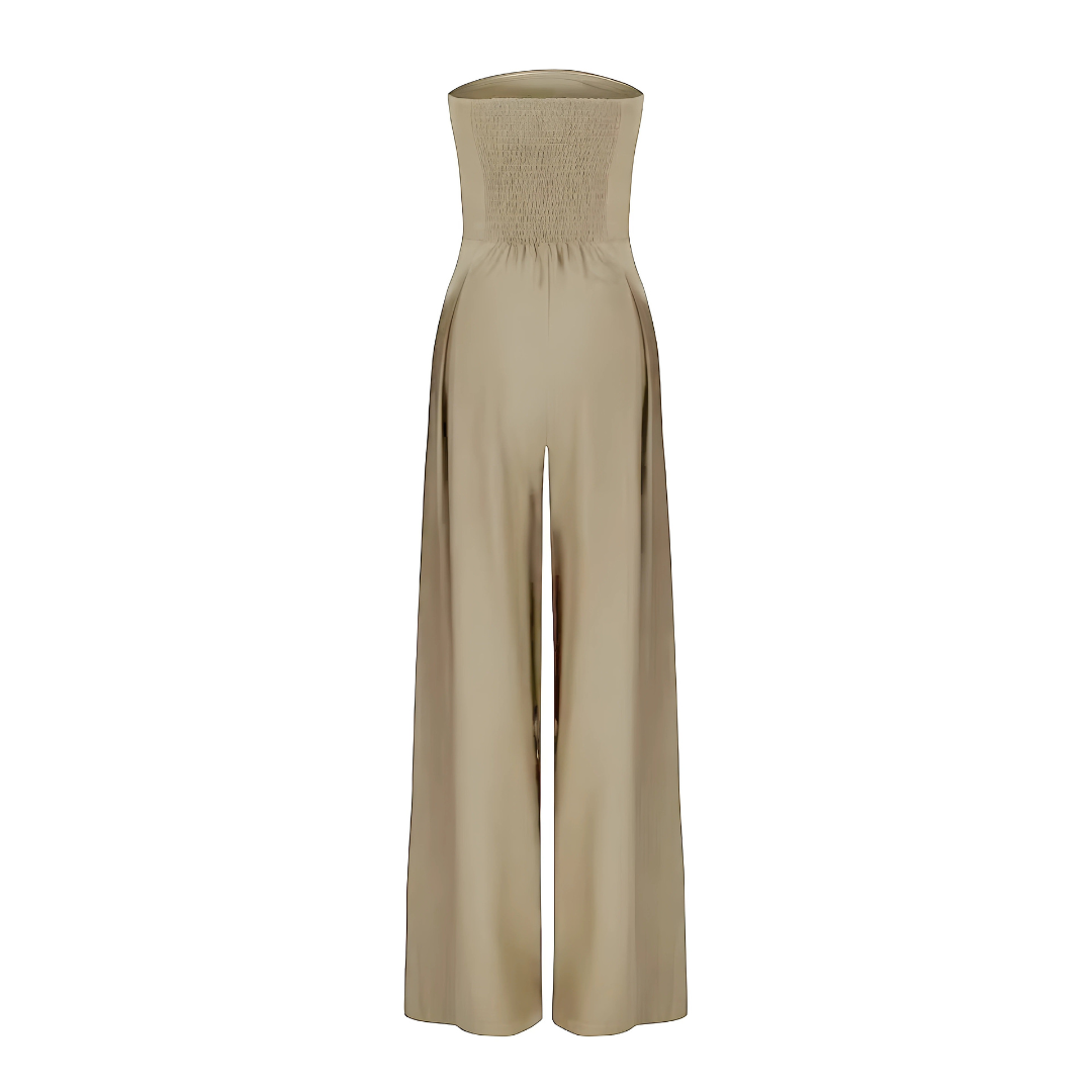 Eveloria Damen Strapless Jumpsuit Stoff