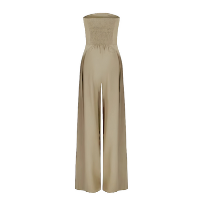 Eveloria Damen Strapless Jumpsuit Stoff