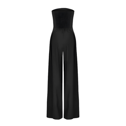 Eveloria Damen Strapless Jumpsuit Stoff