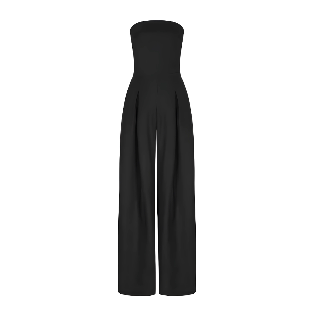 Eveloria Damen Strapless Jumpsuit Stoff
