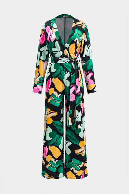 Amira Damen Jumpsuit Abstrakt Print Lang - Norvielle