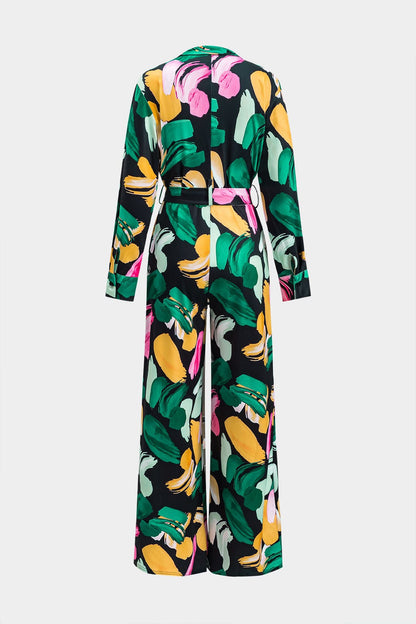 Amira Damen Jumpsuit Abstrakt Print Lang
