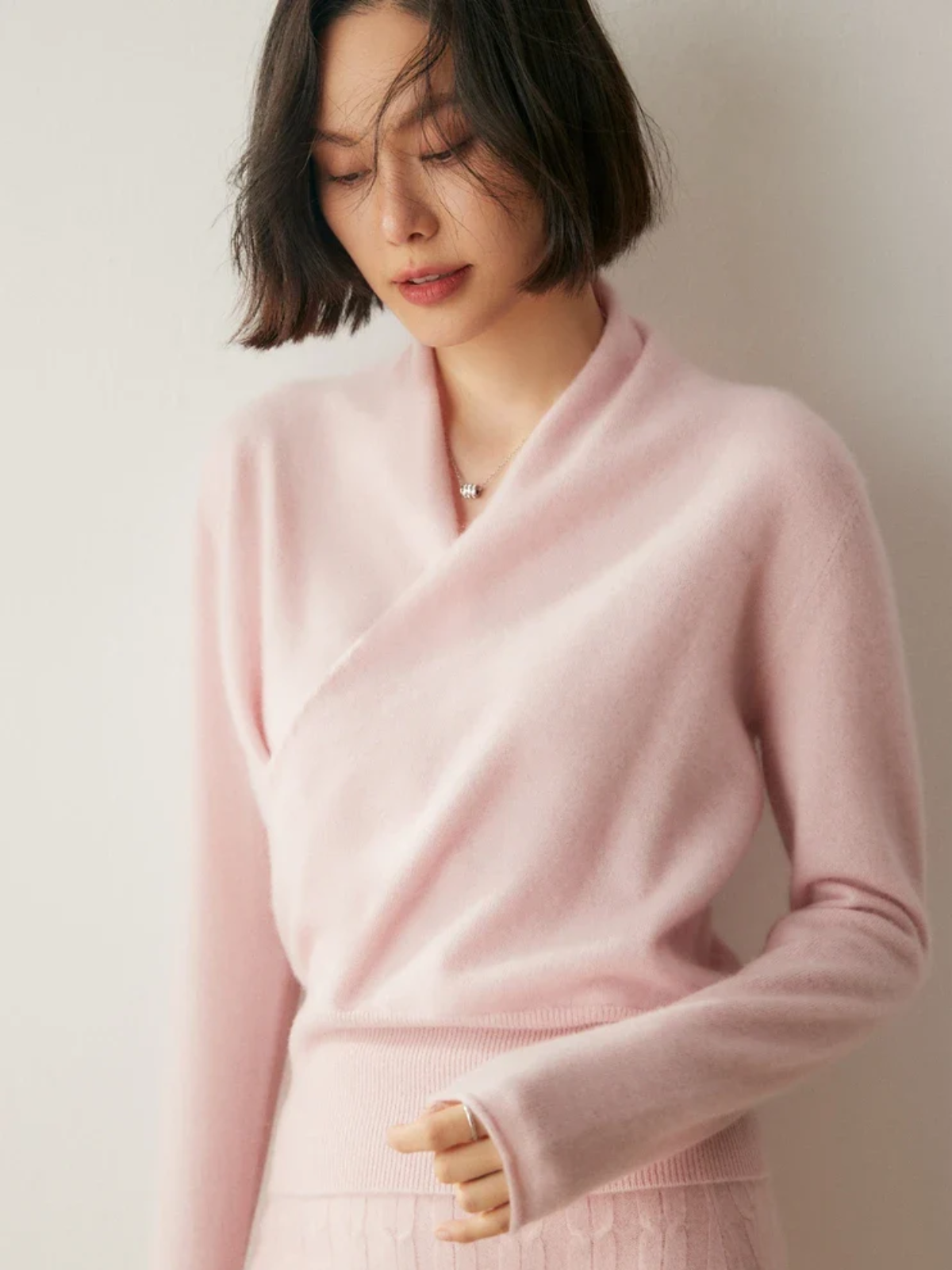 Damen Wickelpullover Elegantes Überkreuz-Design - Eveloria