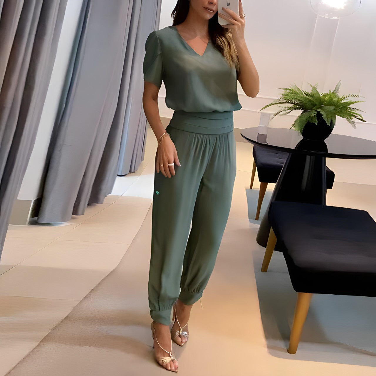 Damen Business-Anzug Hose Bluse