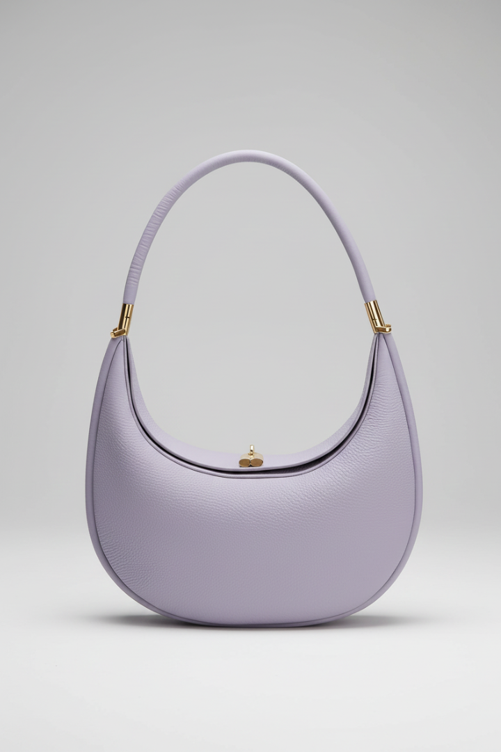 Damen Klassische Halbmond Schultertasche Leder Einriemen