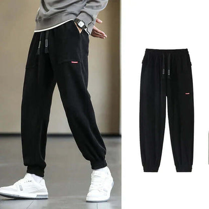 Herren Jogginghose Locker Sitz Kordelzug Schwarz - Eveloria