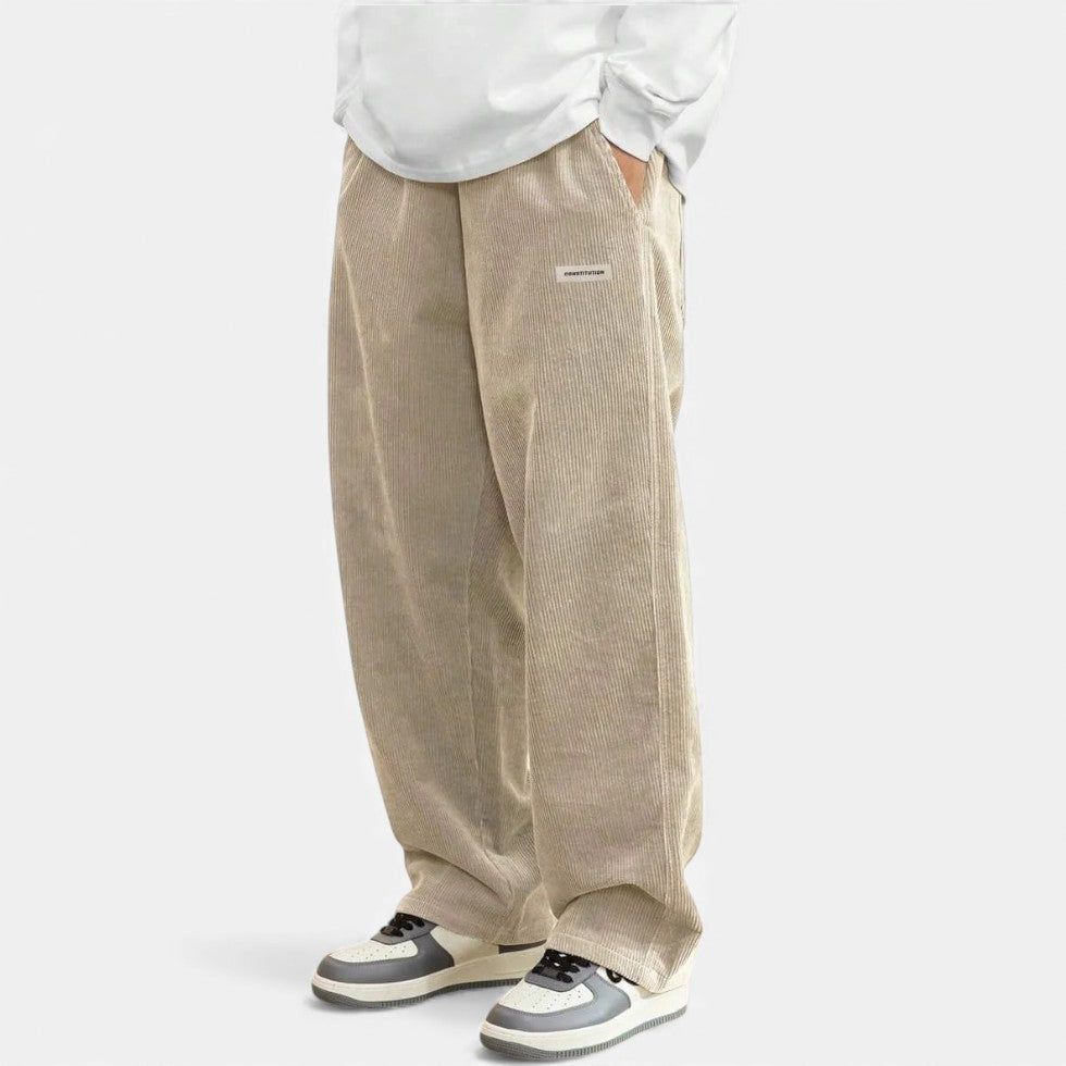 Cordhosen – Lässig – Lockere Passform – Baggy-Hosen – Herren-Cordhosen-Beige-S-Chaps Herrenmode