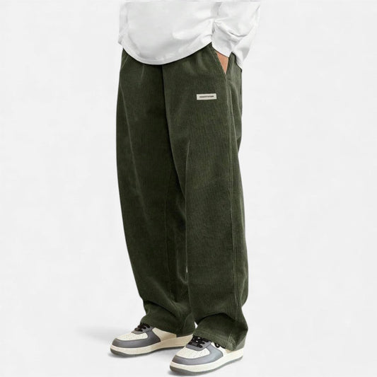 Herren Cordhosen Lässig Baggy Passform Beige - Eveloria