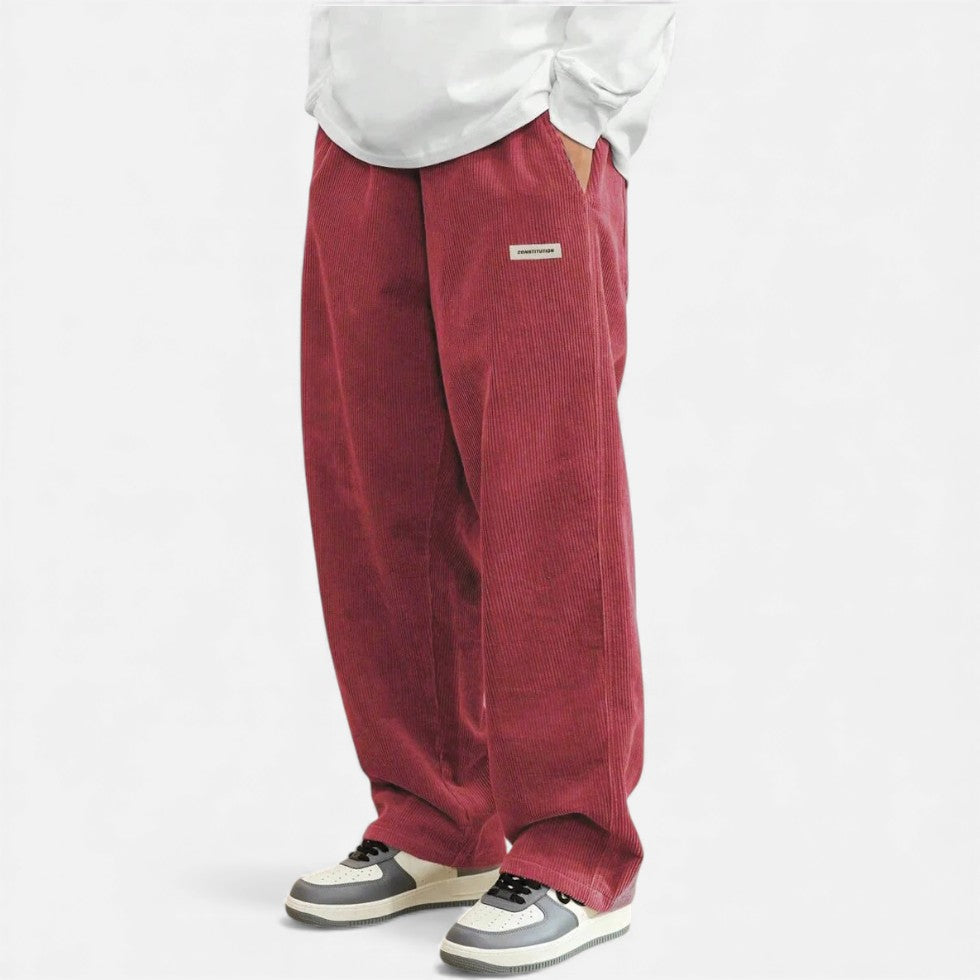 Cordhosen – Lässig – Lockere Passform – Baggy-Hosen – Herren-Cordhosen-Rot-S-Chaps Herrenmode