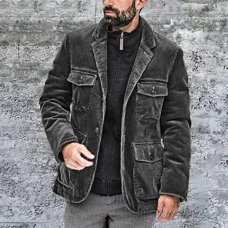 Herren Cargojacke mit Taschen und Knopfleiste - Eveloria