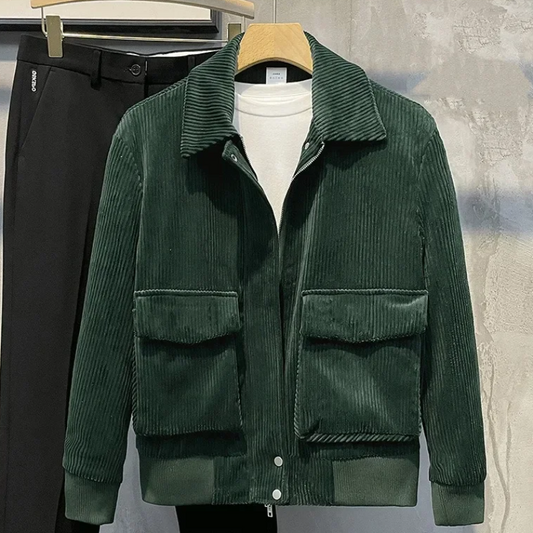 Herren Cordjacke Kurz Mit Taschen - Eveloria