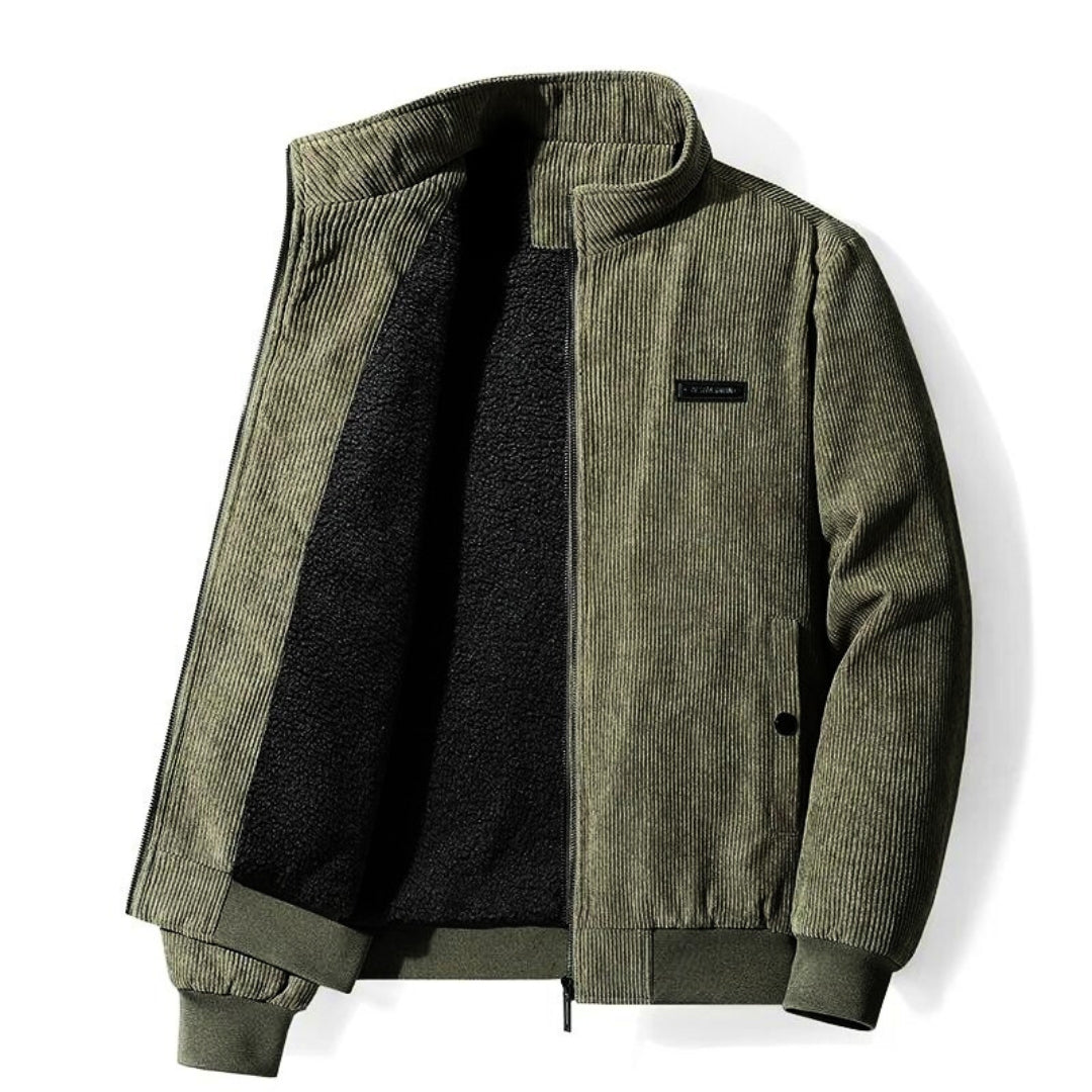 Herren Bomberjacke Fleecegefüttert Reißverschluss Sherpa Beige - Eveloria