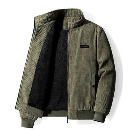 Herren Bomberjacke Fleecegefüttert Reißverschluss Sherpa Beige - Eveloria