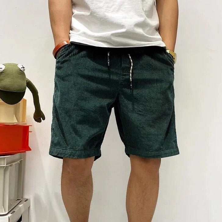 Herren Cordshorts Lässig Kordelzug Beige - Eveloria