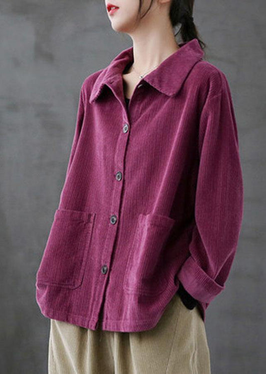 Eveloria Damen Corduroy-Jacke Langarm mit Taschen - Eveloria
