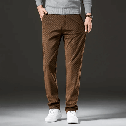 Herren Cordhose Corduroy Hochtaillierte Kariert