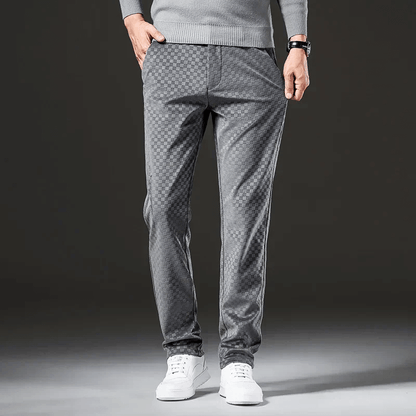 Herren Cordhose Corduroy Hochtaillierte Kariert