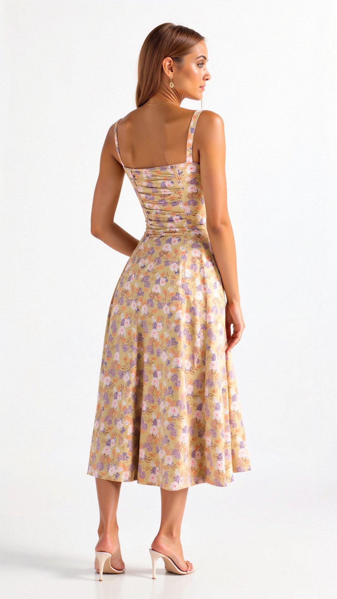 Damen Korsett Midikleid Fließender Rock