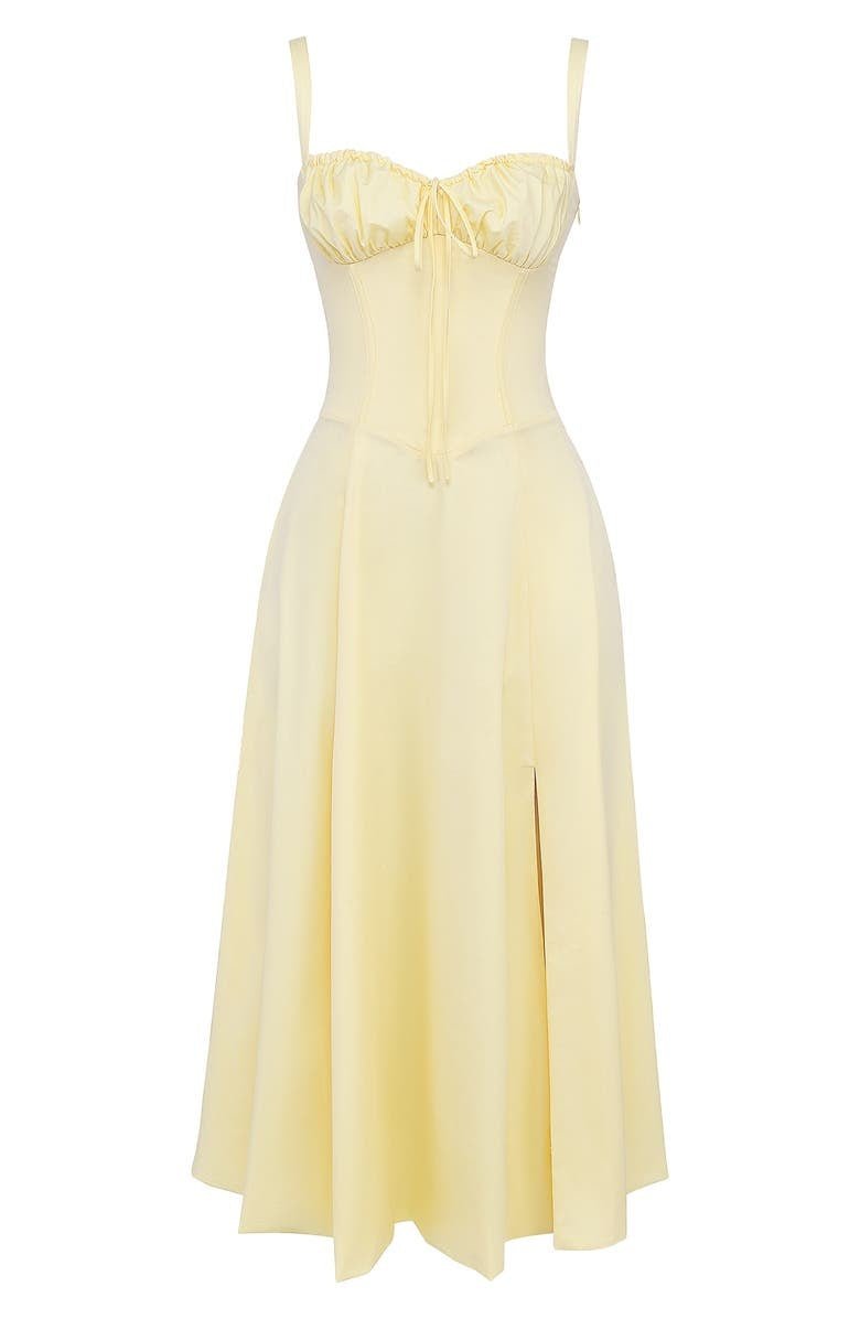 Damen Korsett Midikleid Fließender Rock