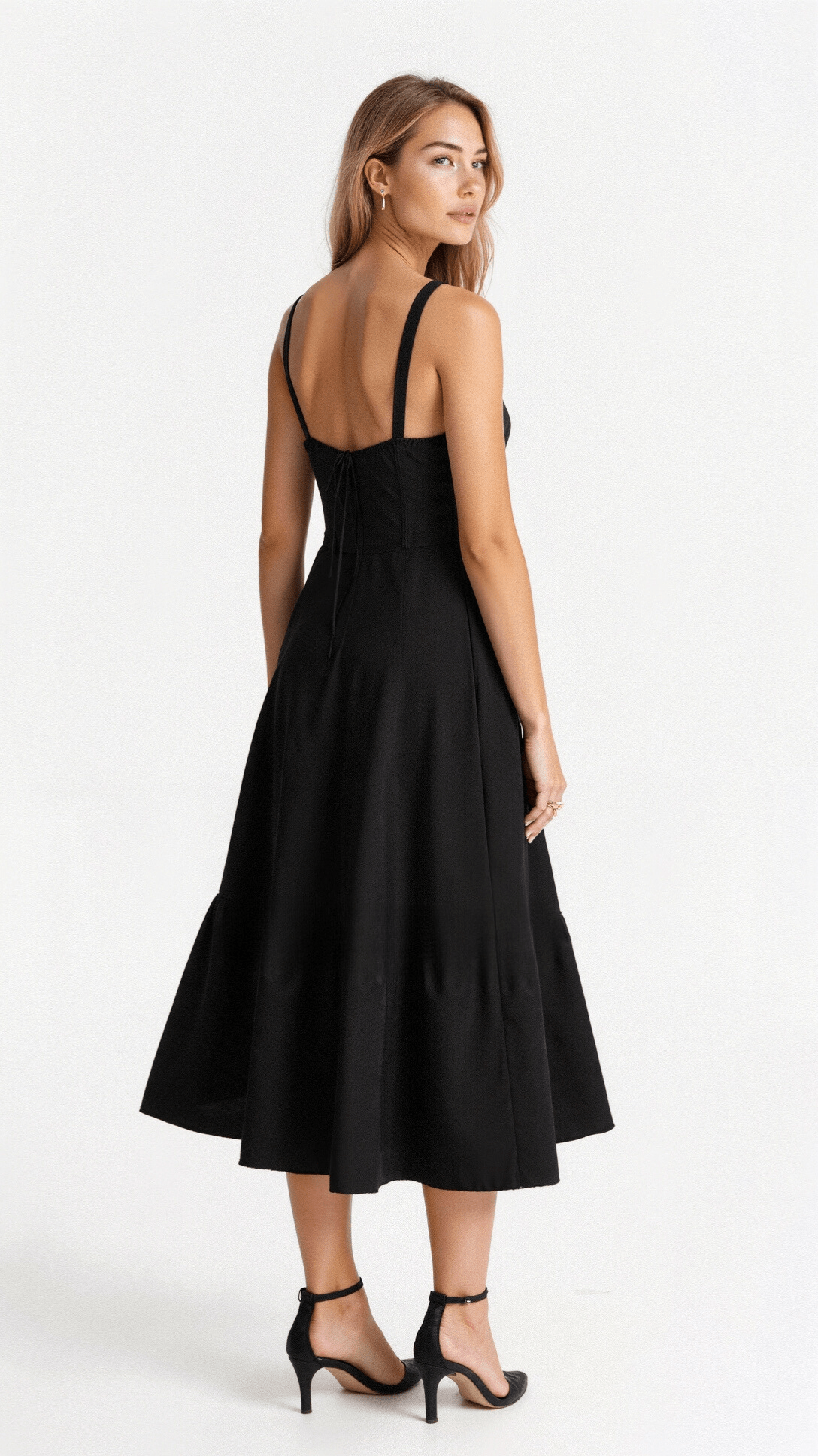 Damen Korsett Midikleid Fließender Rock
