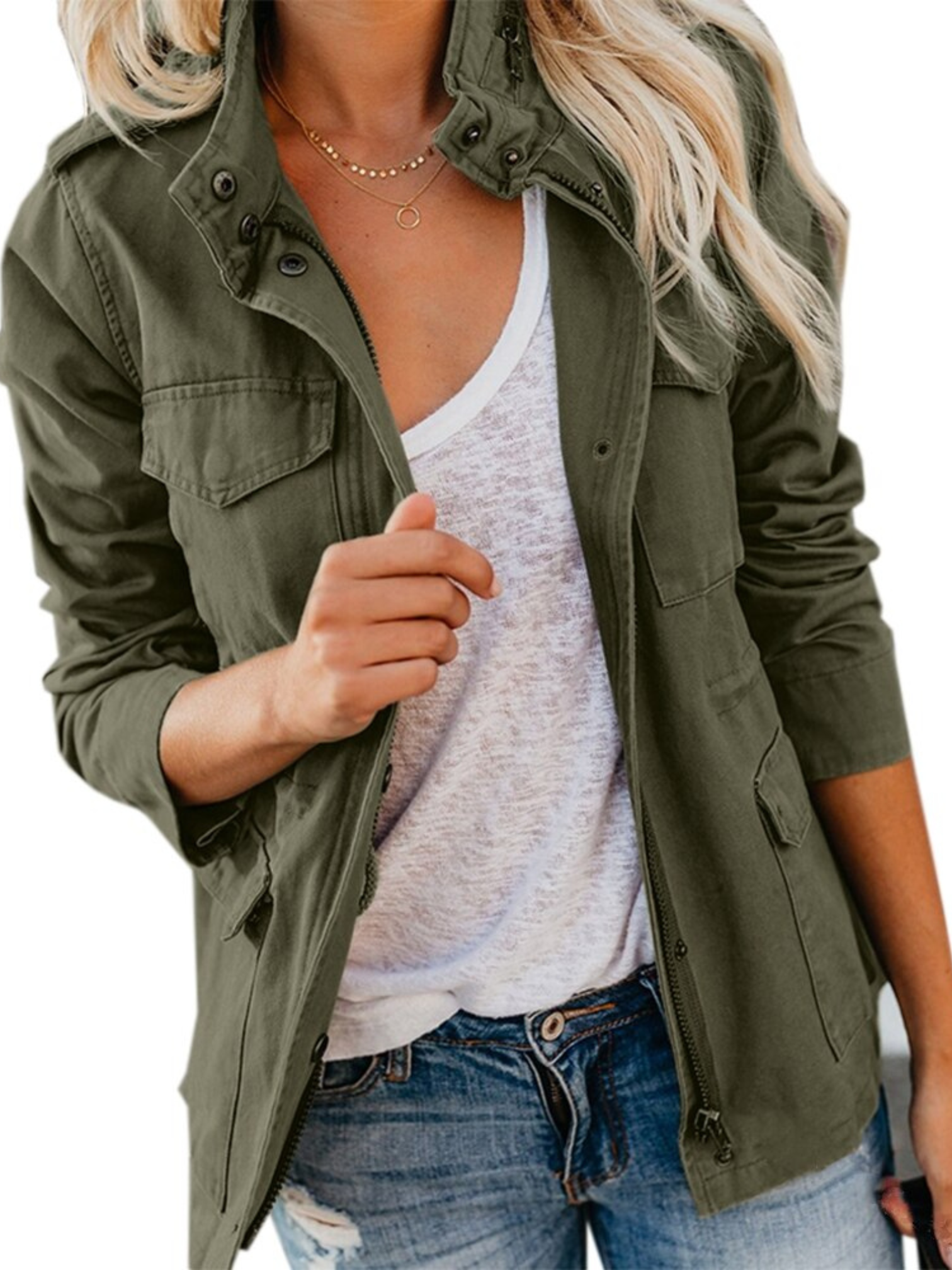 Damen Baumwolljacke Reguläre Passform - Eveloria