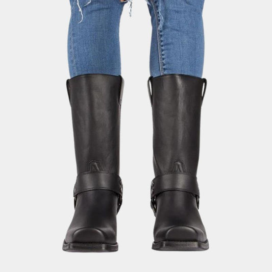 Herren Westernstiefel Leder Mid Calf Braun - Eveloria