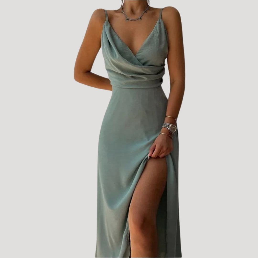 Damen Maxi-Kleid mit Schlitz Hochzeitsgast