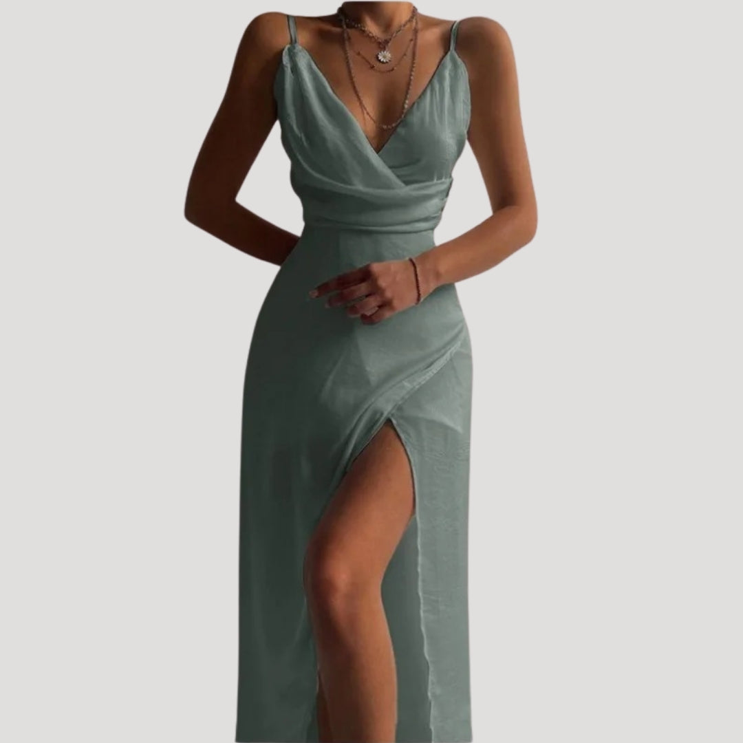 Damen Maxi-Kleid mit Schlitz Hochzeitsgast