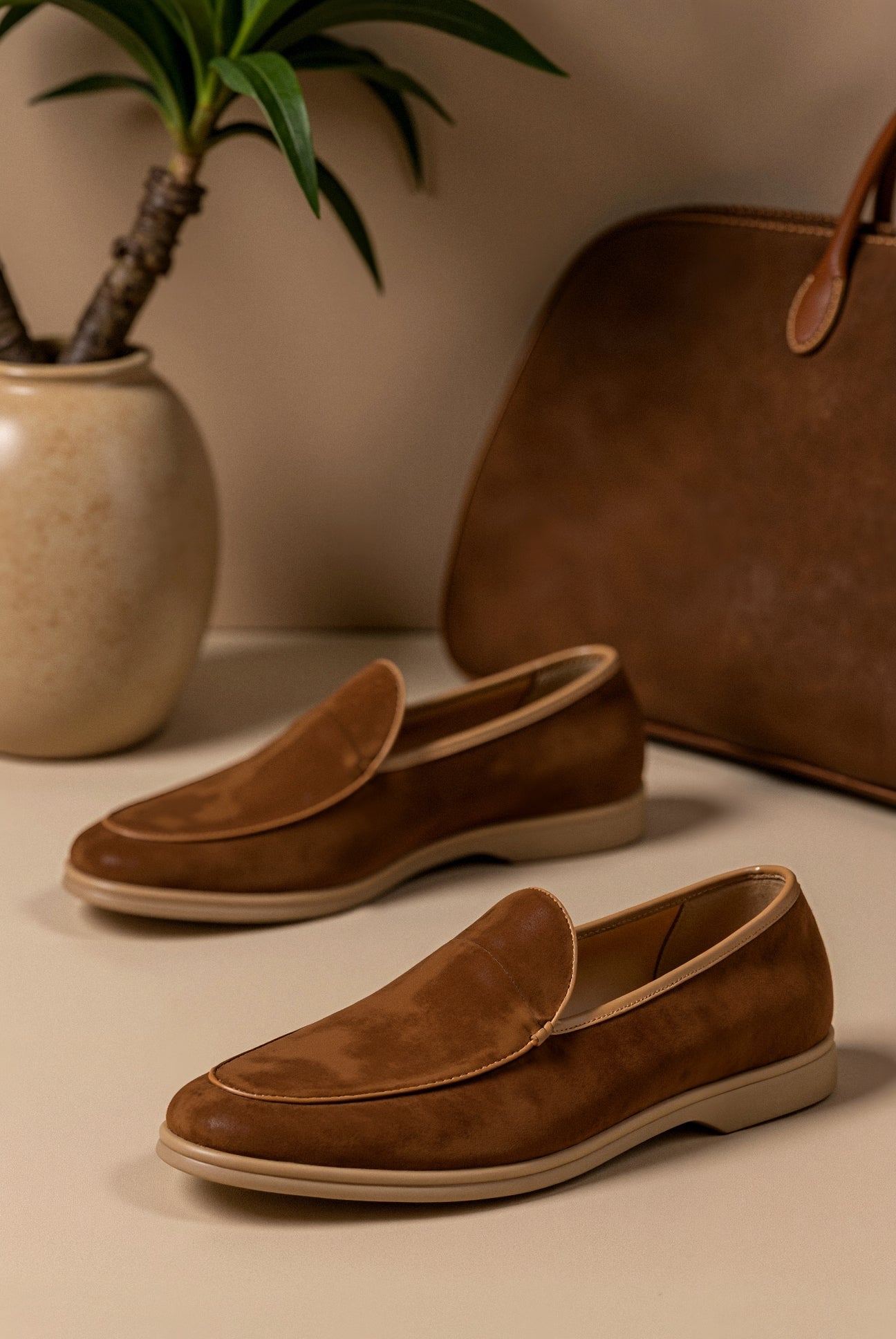 Braune Herren Loafer Leder Einfach