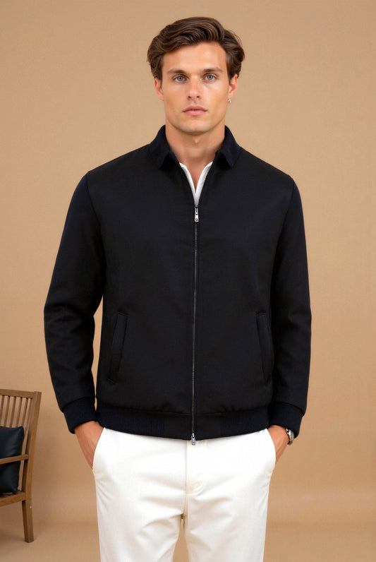 Enzo Herrenjacke Schwarz Elegantes Design - Norvielle
