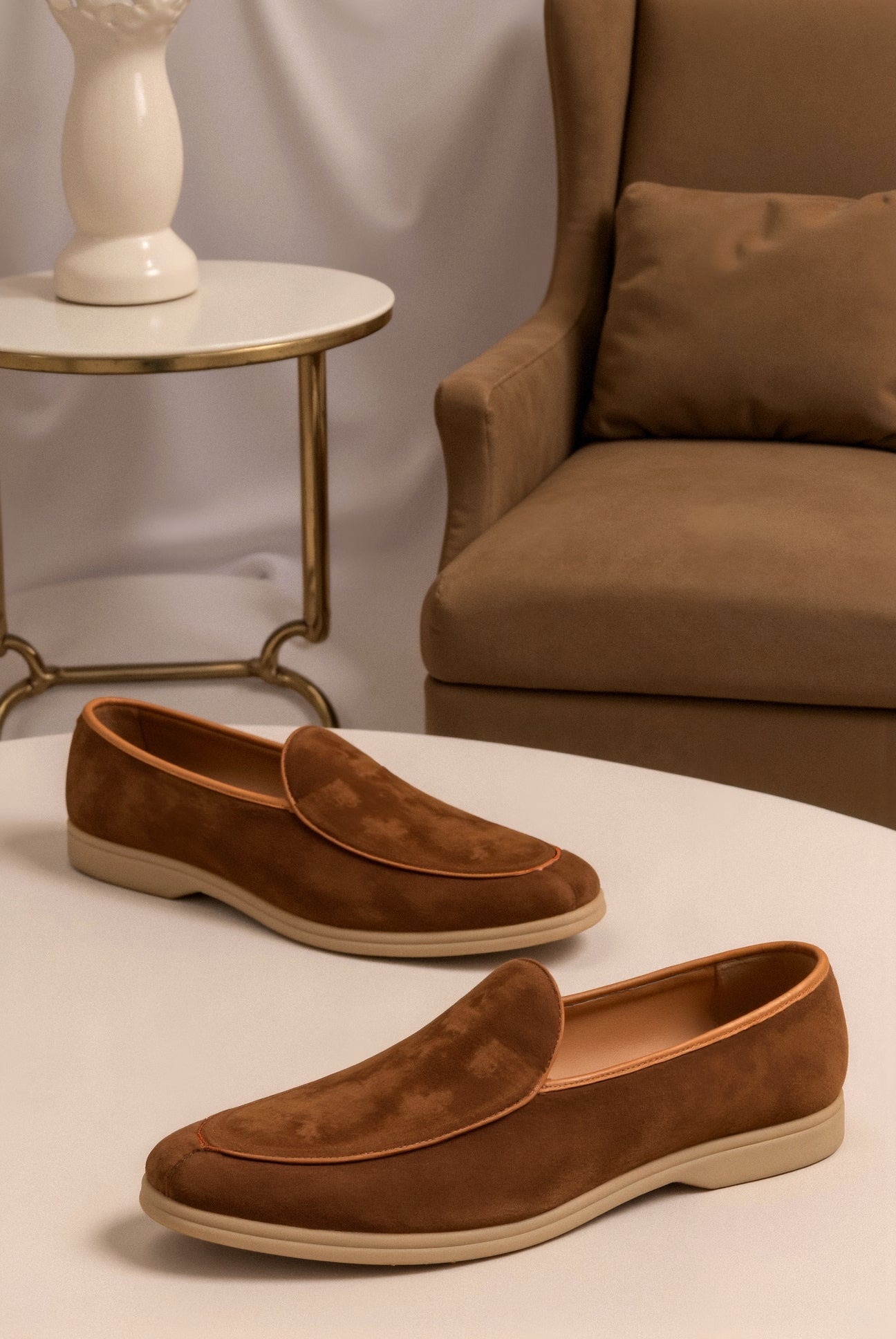 Braune Herren Loafer Leder Einfach