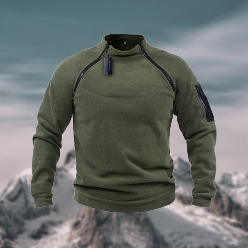 Herren Sweatshirt Reißverschluss Fleece Outdoor Komfort