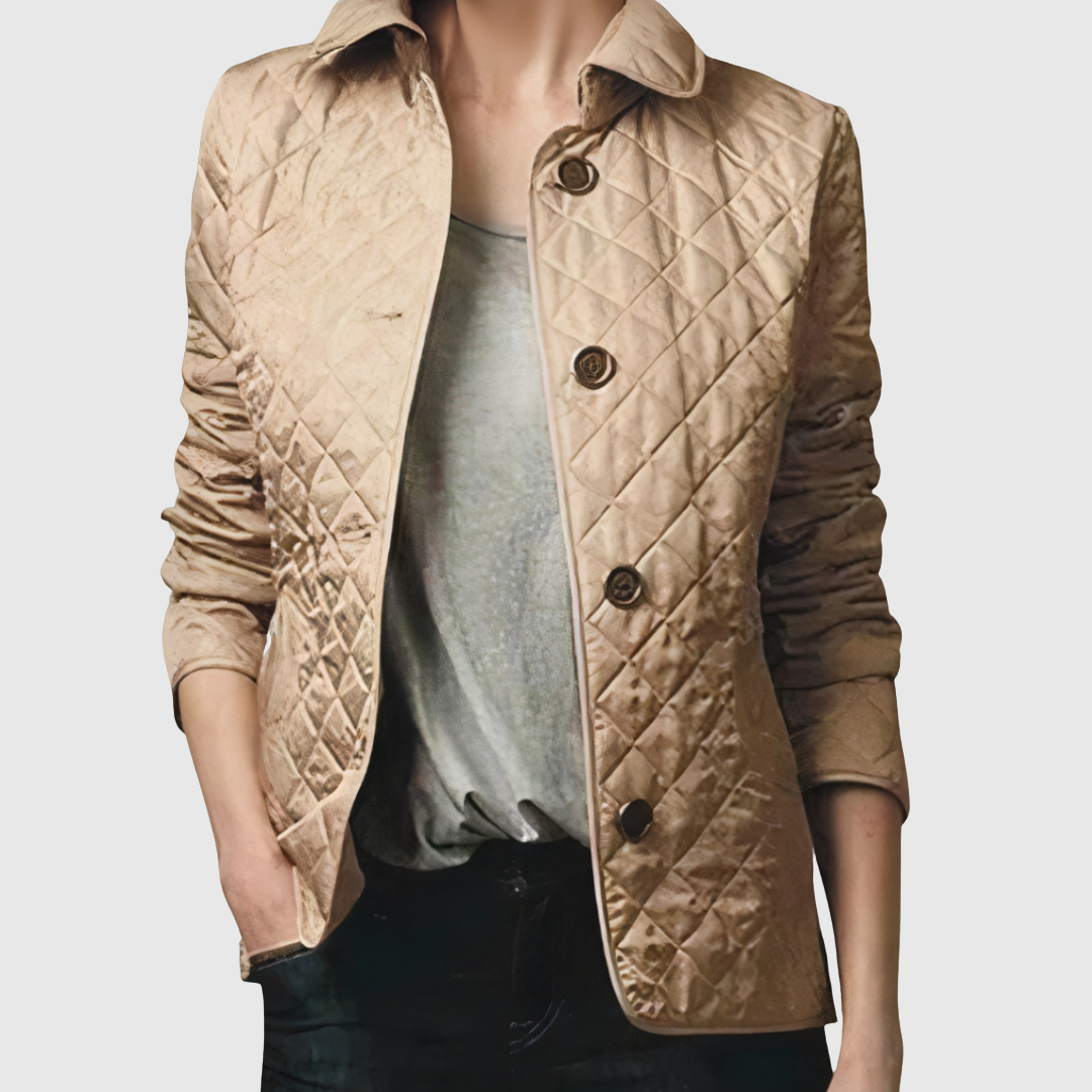 Damen Übergangsjacke Steppstoff Mit Taillenriegel Figurschmeichelnd